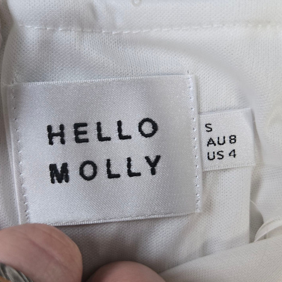 Hello Molly Frequent The Club White Sequin Off-Shoulder Mini Dress Size Small - Picture 6 of 9